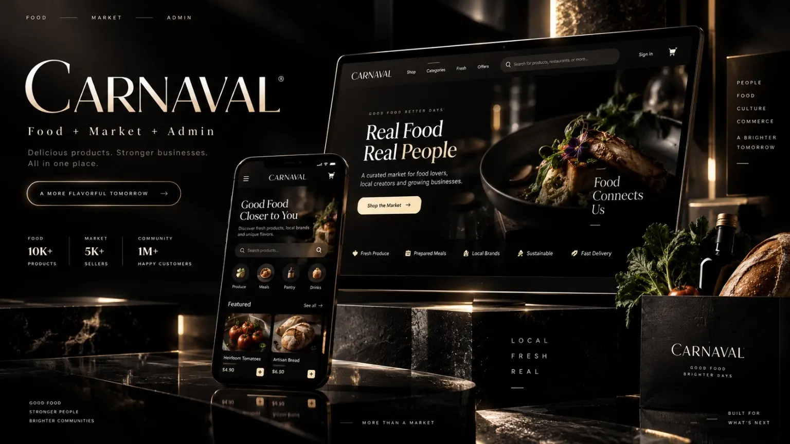 Carnaval — Food, Market y Admin
